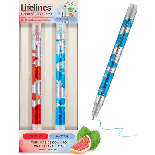 Lifelines Scented Lava Pen Set, 2-pack Blue/Red