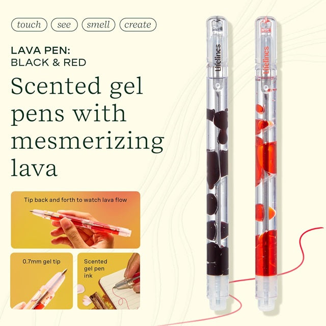 Lifelines Scented Lava Pen Set, 2-pack Black/Red