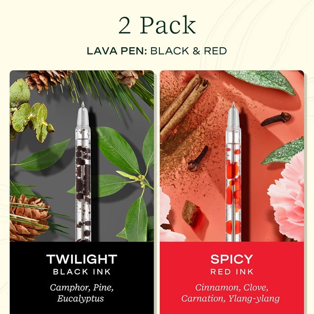 Lifelines Scented Lava Pen Set, 2-pack Black/Red