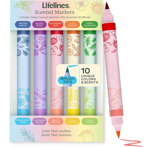 Lifelines Scented Brush-Tip Markers, 10 Scents