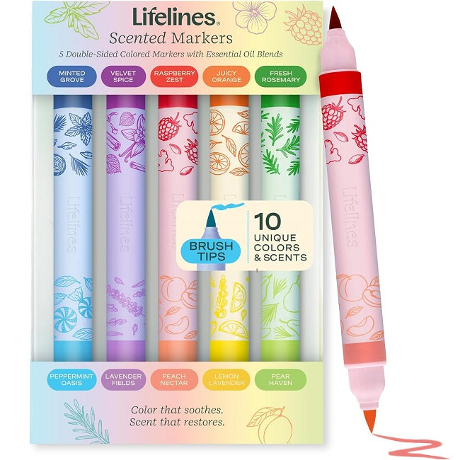 Lifelines Scented Brush-Tip Markers, 10 Scents