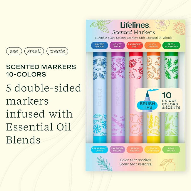 Lifelines Scented Brush-Tip Markers, 10 Scents
