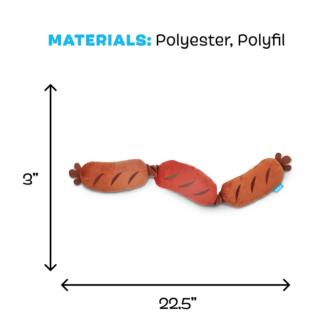 Bark Lickin' Links Sausage Brown Plush Dog Toy