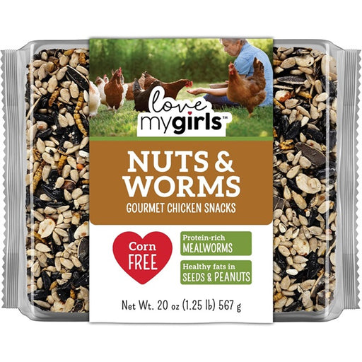 Love My Girls Nuts & Worms Seed Cake Chicken Snack 20 oz.