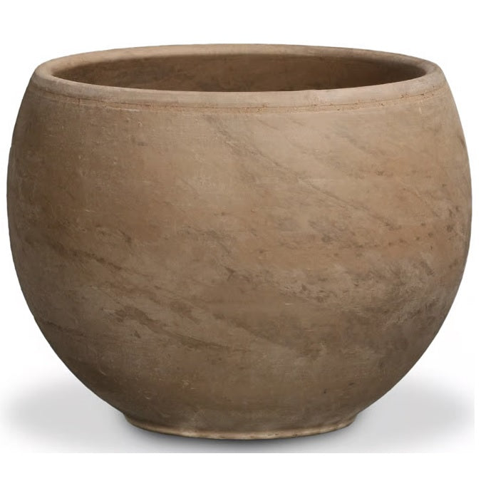 Luna Sphere Clay Pot in Dark Basalt