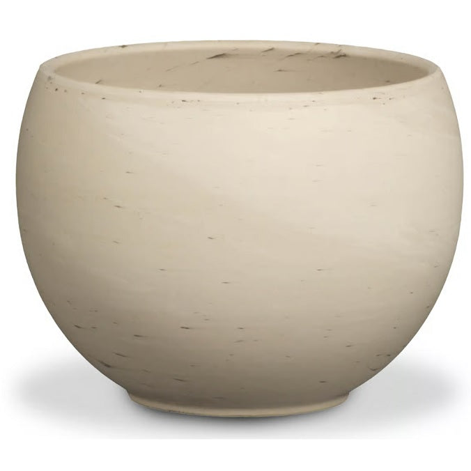 Luna Sphere Clay Pot in Light Granite
