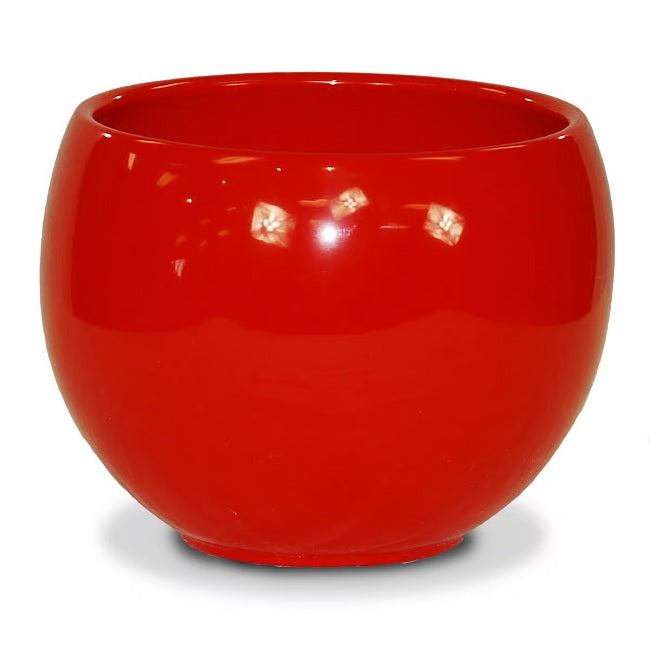 Powder Coated Red Luna Bowl Clay Pot