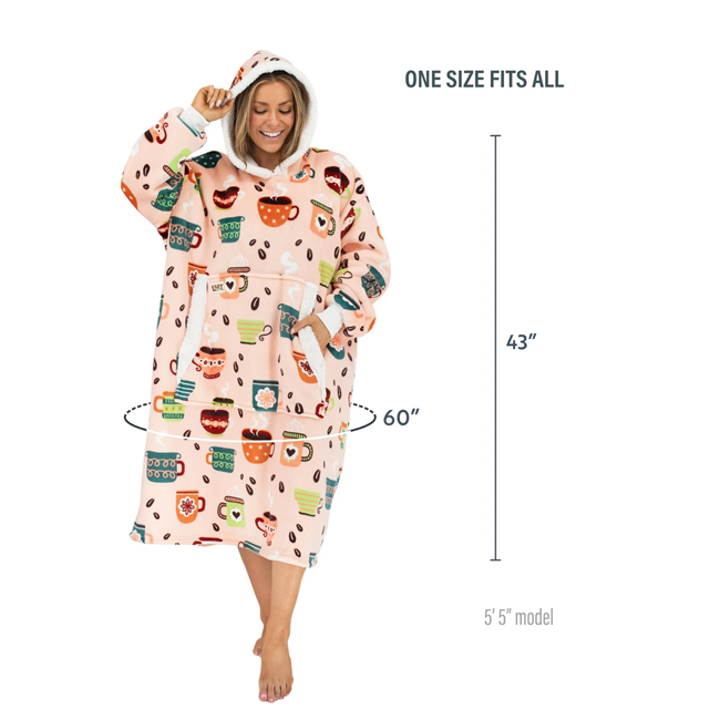 Blanket Hoodie Coffee Club – Oversized Wearable Blanket