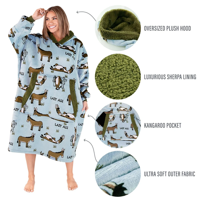 Blanket Hoodie Lazy Ass–Oversized Wearable Blanket