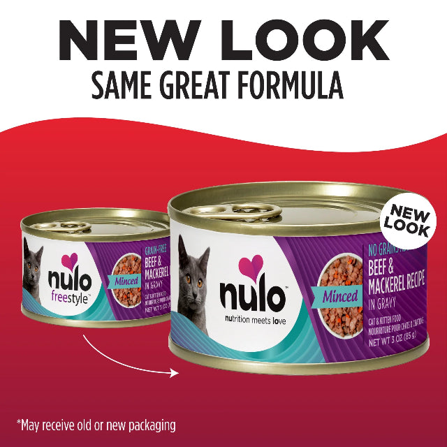 Nulo Minced Beef & Mackerel Recipe for Cats Grain Free 3oz
