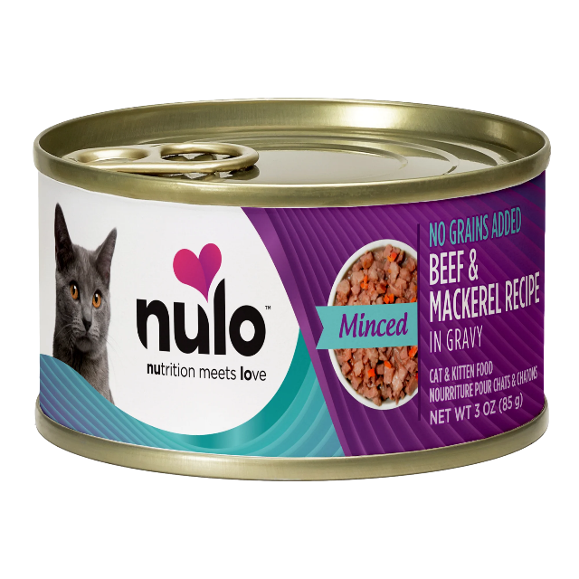Nulo Minced Beef & Mackerel Recipe for Cats Grain Free 3oz