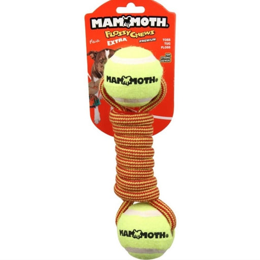 Mammoth Flossy Chews Extra Twister Bone w/ Tennis Balls- Multi-Color