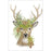 Woodland Deer Printed Tea Towel