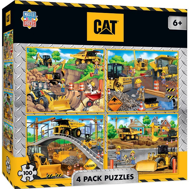 CAT 4-Pack 100 Piece Kids Puzzle