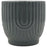 5.8 Inch Glossy Grey Geometric Lines Ceramic Planter by Michael Carr Designs