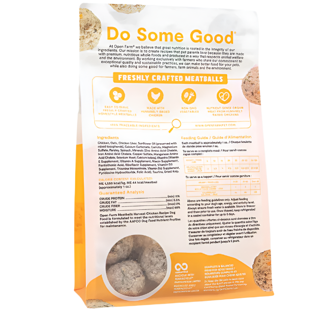 Open Farm Harvest Chicken Freshly Crafted Meatballs for Dogs 14OZ