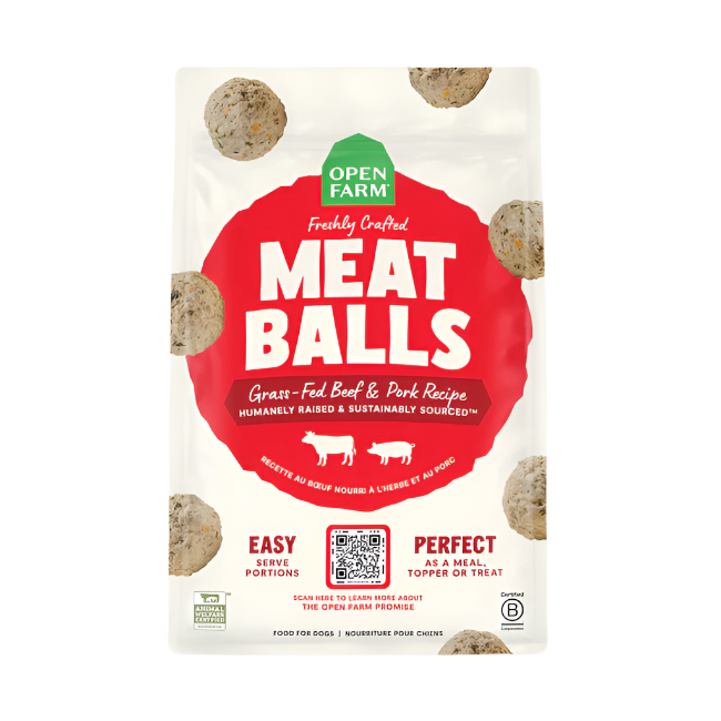 Open Farm Grass-Fed Beef & Pork Freshly Crafted Meatballs for Dogs 14OZ