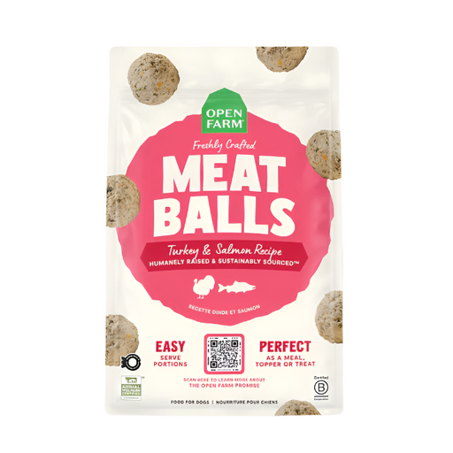 Open Farm Turkey & Salmon Freshly Crafted Meatballs for Dogs 14OZ
