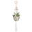 Box Set: Simple Single Macramé Plant Hanger & Sage Green Ceramic Pot