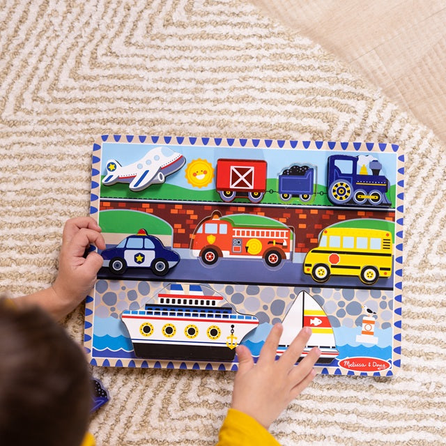 Melissa & Doug Wooden Chunky Vehicles Puzzle 9-Piece