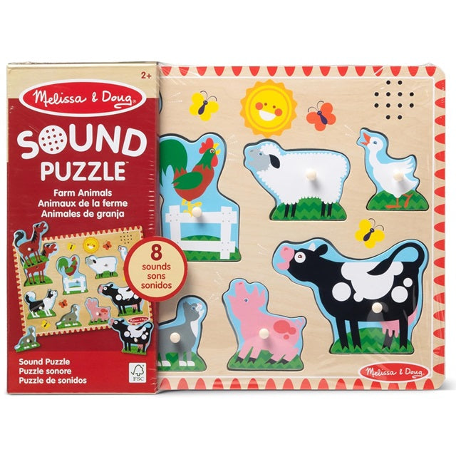 Melissa & Doug Farm Animals Sound Puzzle 8-Piece