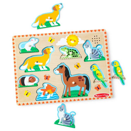 Melissa & Doug Pets Wooden Peg Sound Puzzle 8-Piece