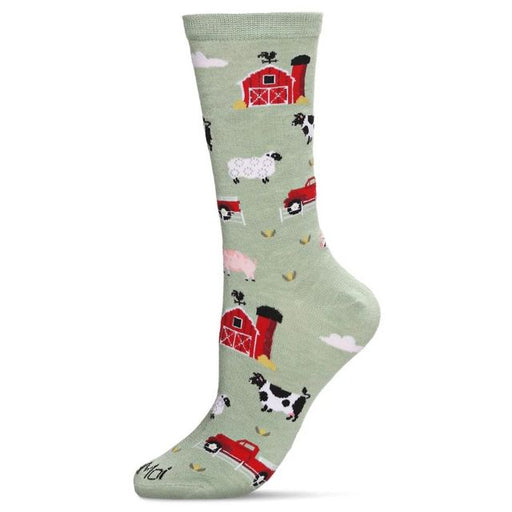 Women's Farm Fun Bamboo Blend Socks, Moss