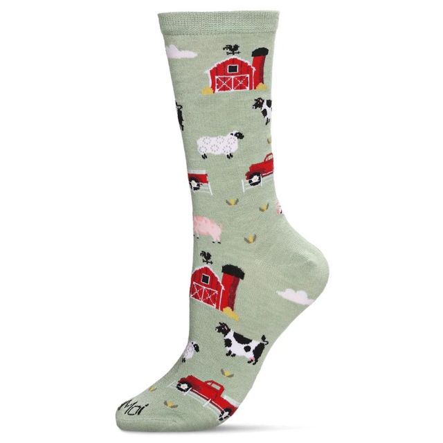 Women's Farm Fun Bamboo Blend Socks, Moss