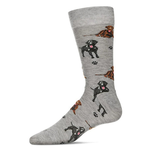 Men's Labrador Dogs Bamboo Blend Socks, Light Gray Heather