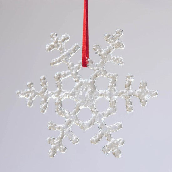 Handmade Fused Glass Snowflake Ornament, Assorted
