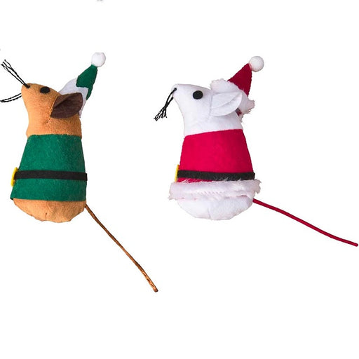 SPOT Holiday Mouse Cat Toy 4in Assorted