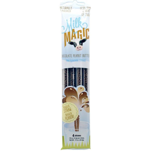 Milk Magic Chocolate Peanut Butter Milk Flavoring Straws 4-Pack