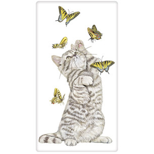 Butterfly Kitten Flour Sack Towel