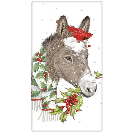 Donkey Holly Flour Sack Towel