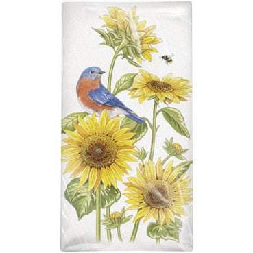 Bluebird & Sunflowers Flour Sack Towel