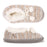 MUK LUKS Women's Pom Ballerina Slippers, Tan & Grey
