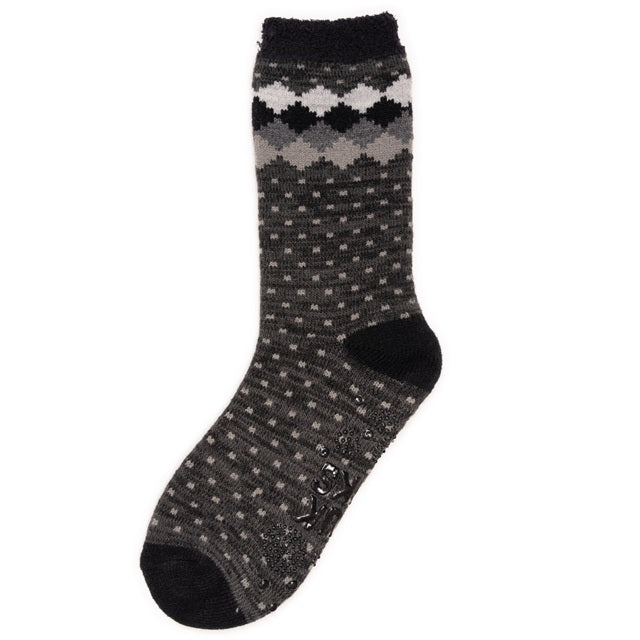 MUK LUKS Men's Cozy Lined Lounge Socks, Black