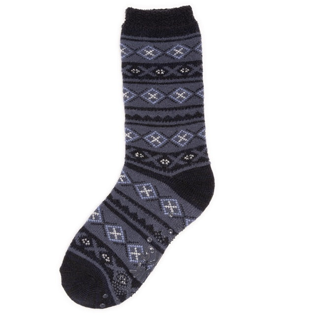 MUK LUKS Men's Cozy Lined Lounge Socks, Indigo