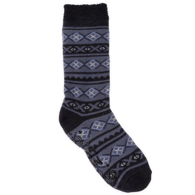 MUK LUKS Men's Cozy Lined Lounge Socks, Indigo