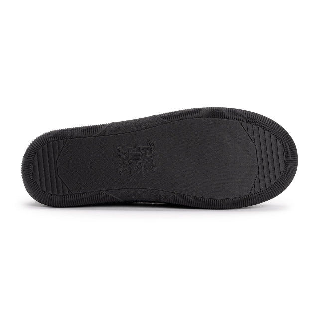 MUK LUKS Men's Faux Wool Clog Slippers, Black