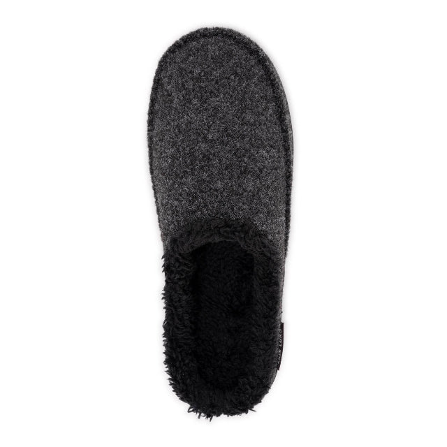 MUK LUKS Men's Faux Wool Clog Slippers, Black