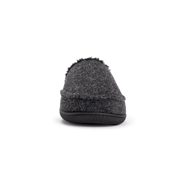 MUK LUKS Men's Faux Wool Clog Slippers, Black