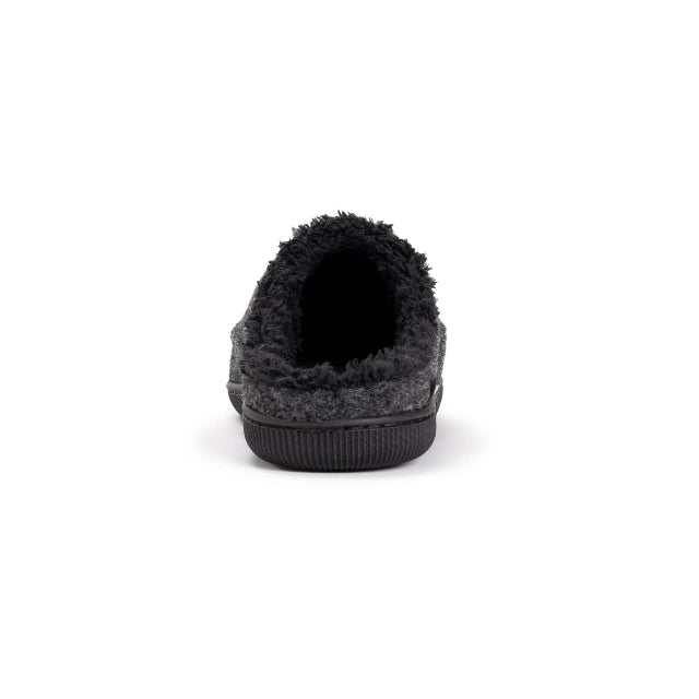 MUK LUKS Men's Faux Wool Clog Slippers, Black