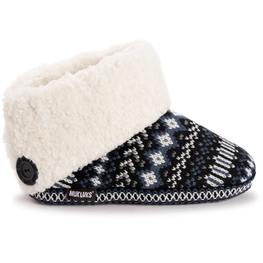 MUK LUKS Women's Melinda Cuff Slipper, Ebony