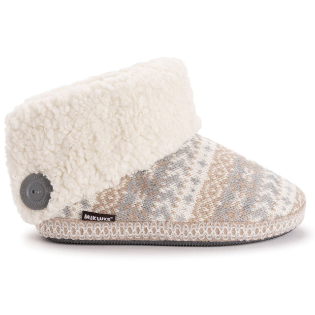 MUK LUKS Women's Melinda Cuff Slipper, Neutral