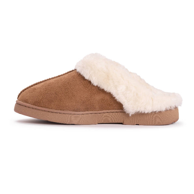 MUK LUKS Women's Polysuede Clog Slippers, Caramel