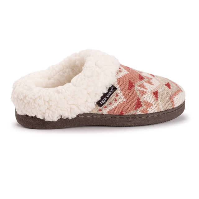 MUK LUKS Women's Suzanne Clog Slippers, Medium Pink