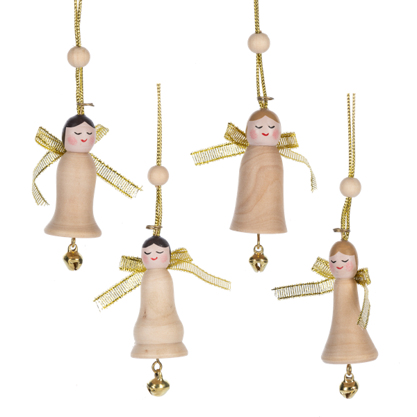Angel Bell Ornament, Assorted