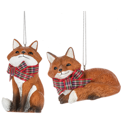 Fox with Scarf Ornament - Assorted
