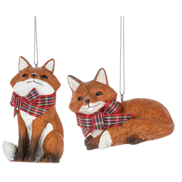 Fox with Scarf Ornament - Assorted